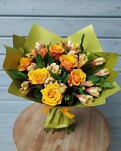 Букет цветов из:  Альстромерии и Розы в Елках