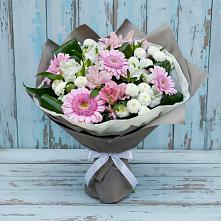 Букет цветов из:  Герберы, Альстромерии и Хризантемы в Елках