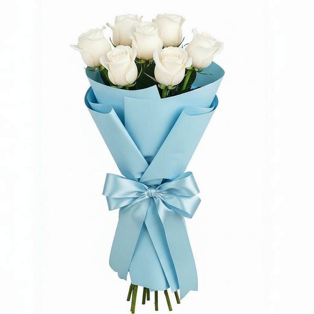 Букет 7 белых роз Проуд в Елках