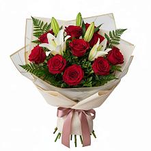Букет цветов из:  Лилии и Розы в Елках