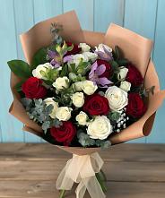Букет цветов из:  Розы и Альстромерии в Елках