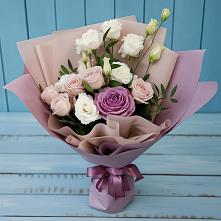 Букет цветов из:  Розы и Лизиантусы в Елках