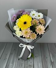 Букет цветов из:  Розы, Герберы и Хризантемы #REPLACE_PRED# Елках