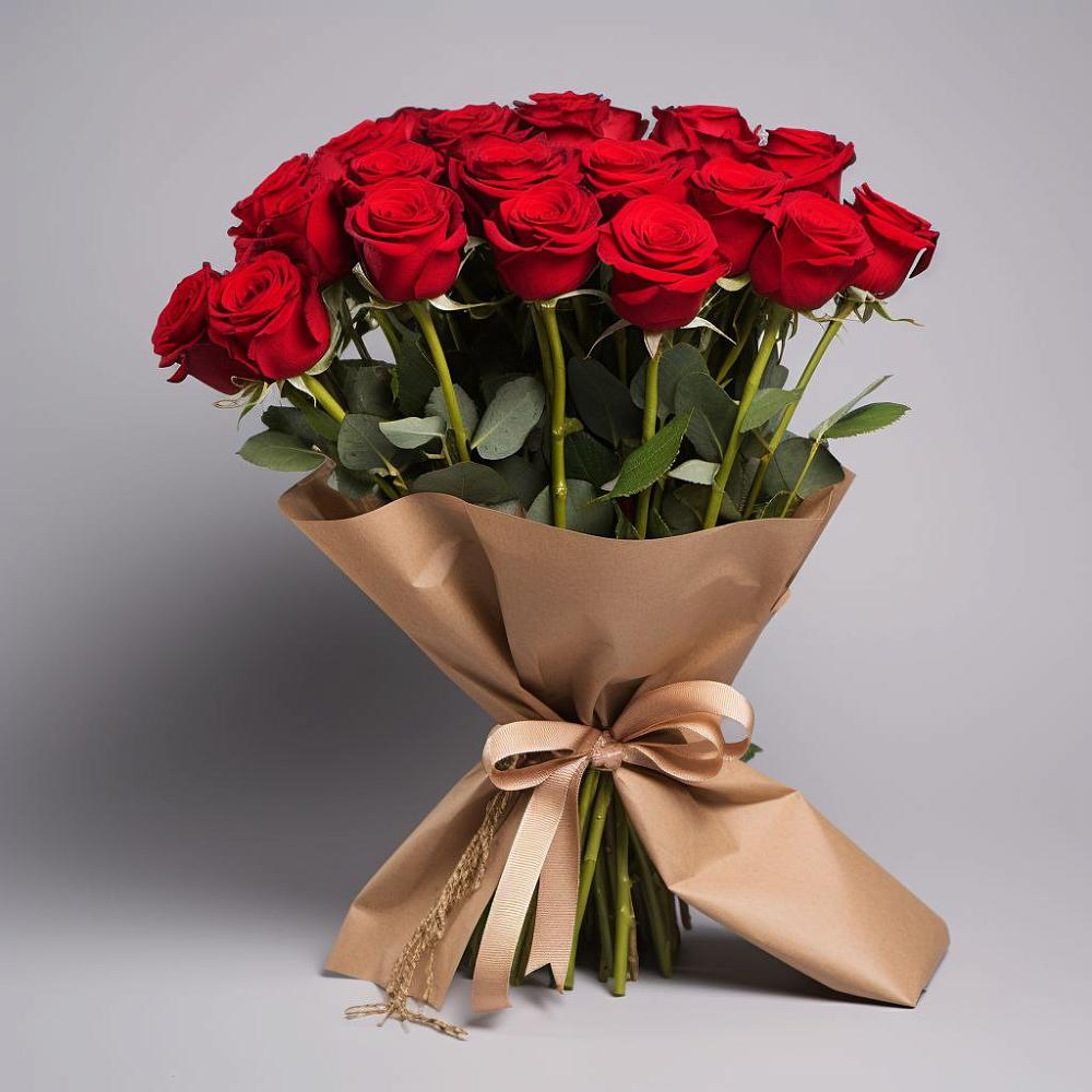 Букет 21 Красная роза Эдлесс Лав в Елках
