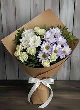 Букет цветов из:  Хризантемы и Розы #REPLACE_PRED# Елках