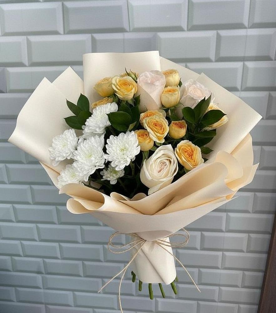 Букет цветов из: Розы и Хризантемы в Елках