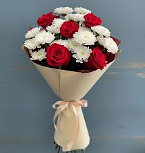 Букет цветов из:  Розы и Хризантемы в Елках