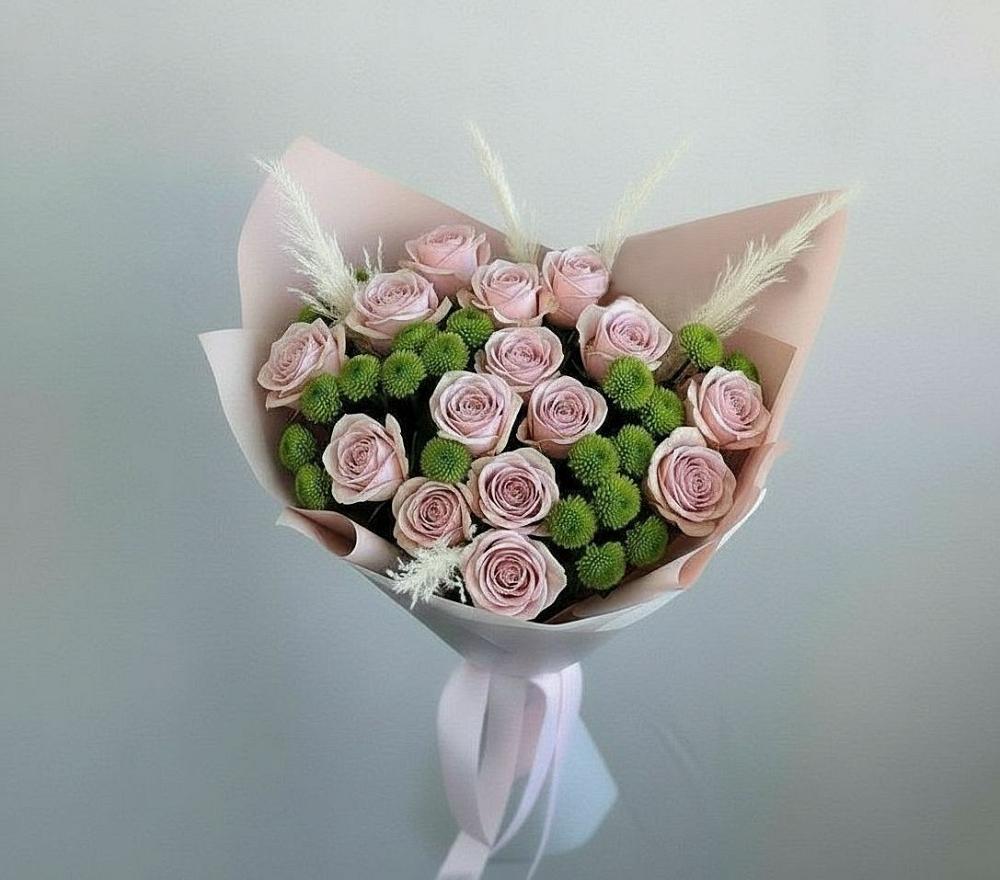 Букет цветов из: Розы и Хризантемы в Елках