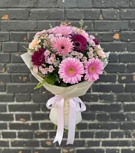Букет цветов из:  Герберы и Хризантемы в Елках
