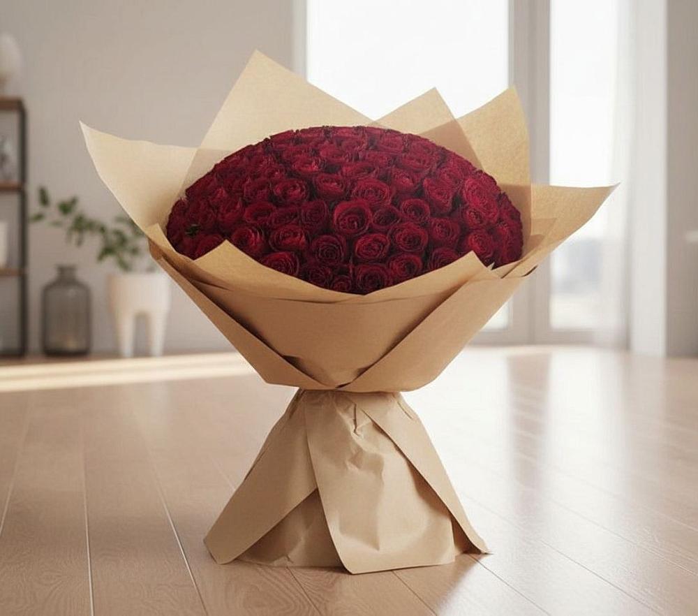 Букет 101 Красная роза в Елках
