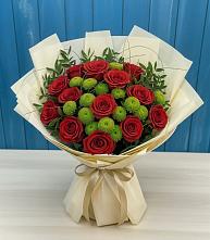 Букет цветов из:  Розы и Хризантемы в Елках