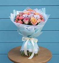 Букет цветов из:  Хризантемы и Розы #REPLACE_PRED# Елках