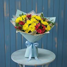 Букет цветов из:  Альстромерии и Хризантемы в Елках